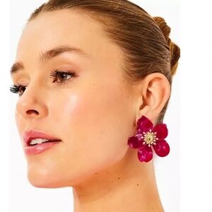Lilly Pulitzer Oversized Orchid Earrings NWT